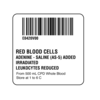 Nevs ISBT 128 Red Blood Cells Adenine-Saline (AS-5) Ad 2" x 2" BBC-0420